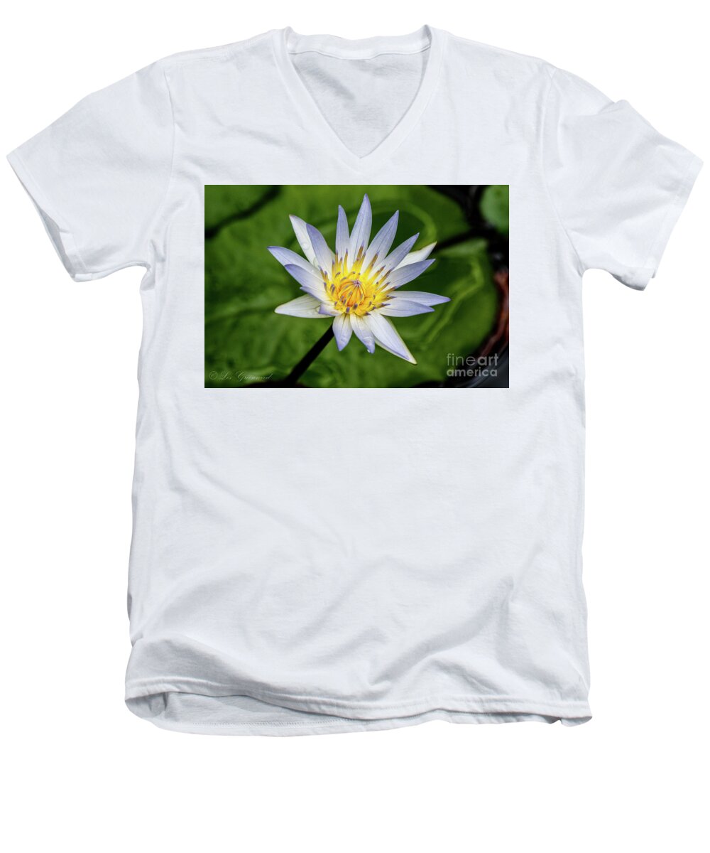 White Men's V-Neck T-Shirt featuring the photograph Lily by Les Greenwood
