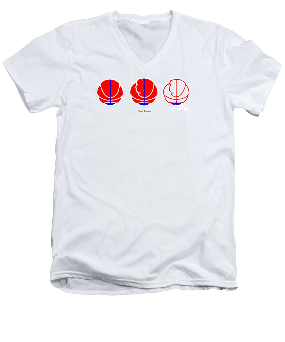 Los Angeles Men's V-Neck T-Shirt featuring the digital art Los Angeles Clippers Logo Redesign Contest by Tamir Barkan