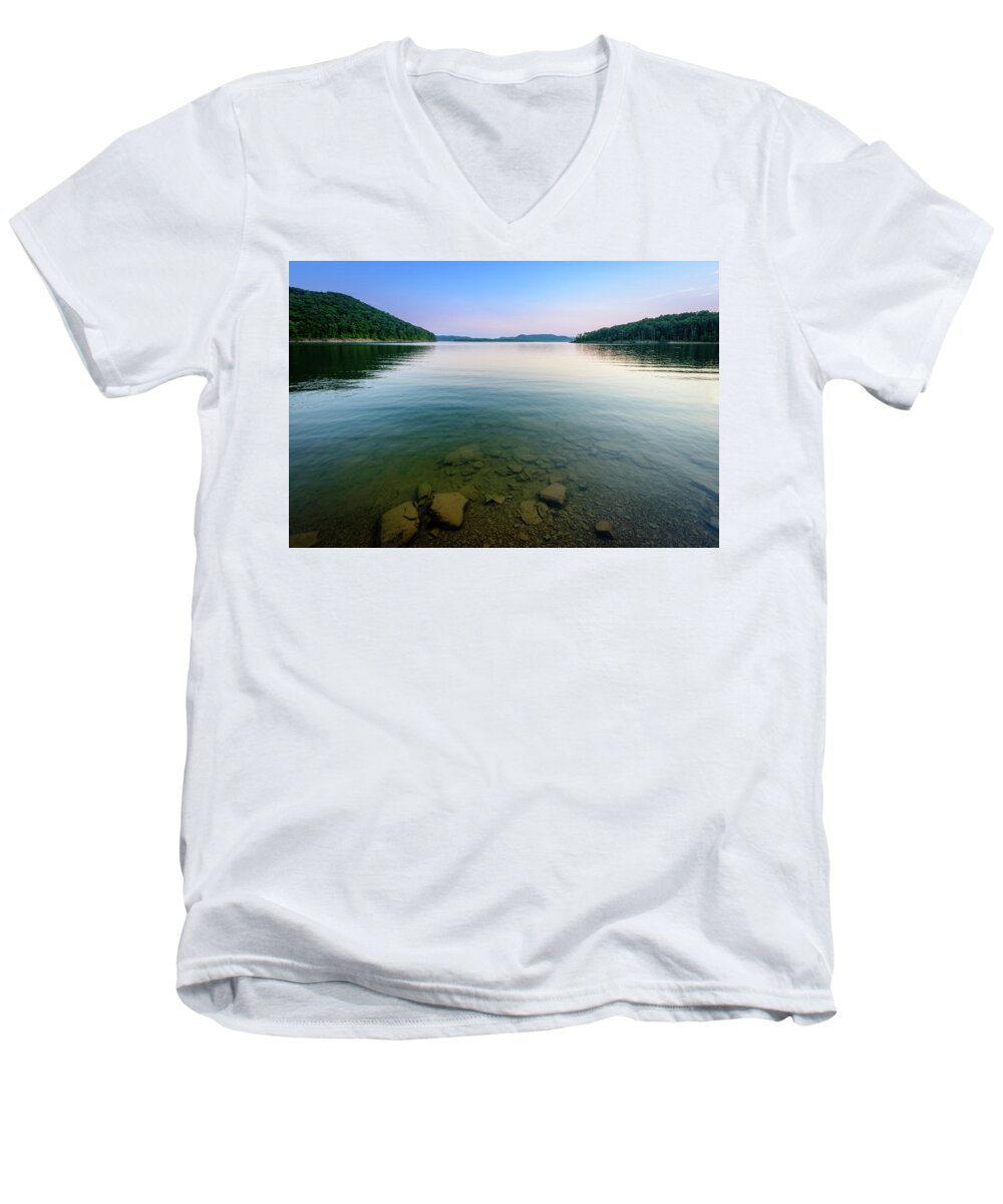 Kentucky Men's V-Neck T-Shirt featuring the photograph Majestic Lake by Michael Scott