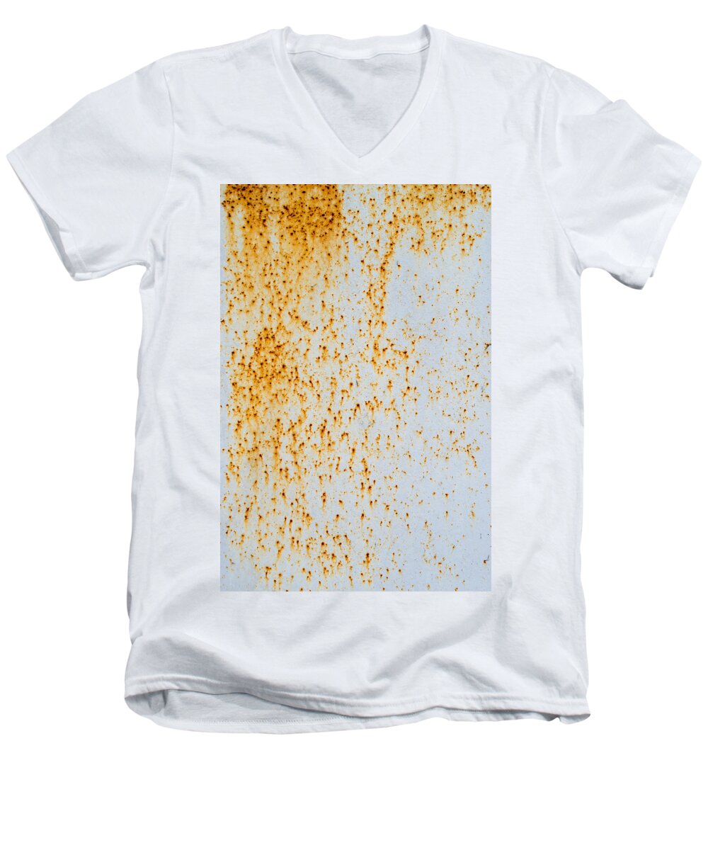 Abstract Men's V-Neck T-Shirt featuring the photograph Metal Rust by John Williams