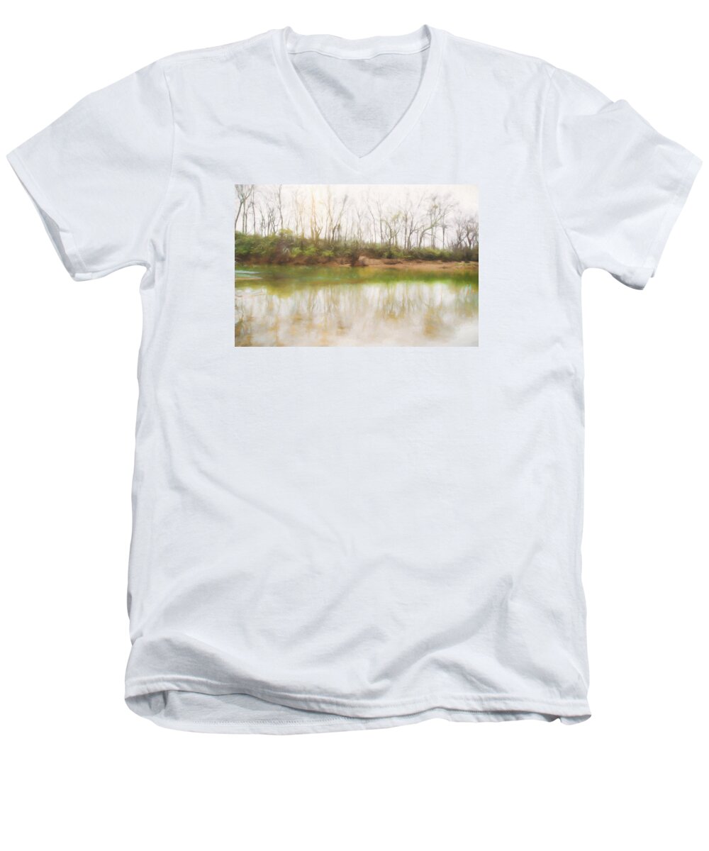 Still Life Photography Men's V-Neck T-Shirt featuring the photograph Misty Morning by Mary Buck