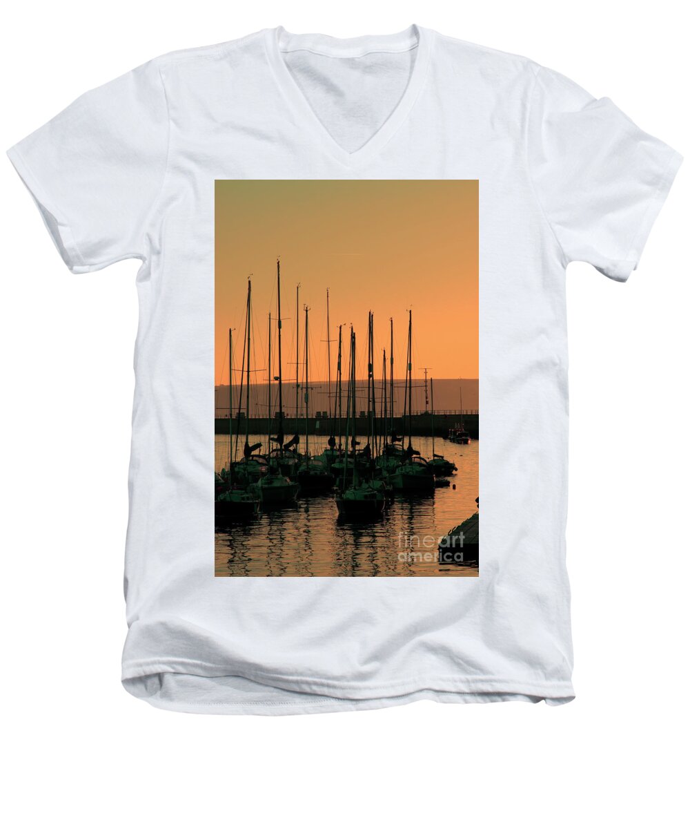 Sunrise Men's V-Neck T-Shirt featuring the photograph Morning Glory by Stephen Melia