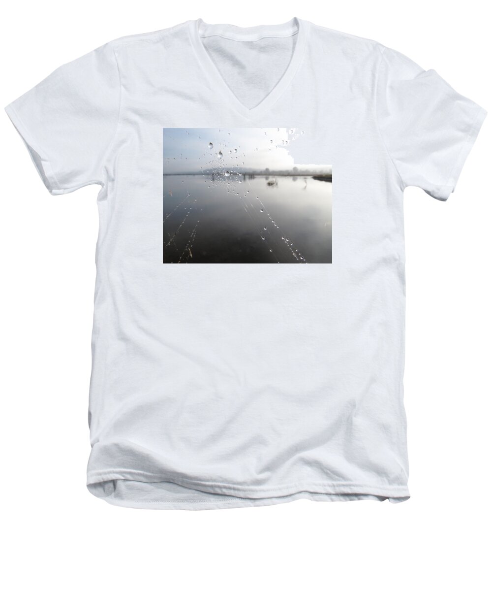 Nw Landscape Men's V-Neck T-Shirt featuring the digital art Morning Pearls by I'ina Van Lawick