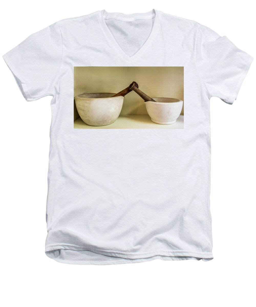 Mortar And Pestle Men's V-Neck T-Shirt featuring the photograph Mortar And Pestle by Paul Freidlund