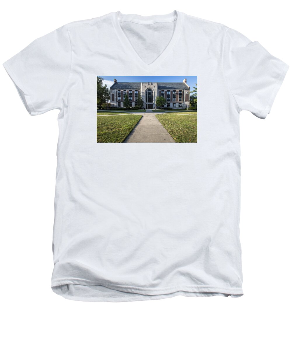 Michigan State Men's V-Neck T-Shirt featuring the photograph MSU Campus Summer by John McGraw