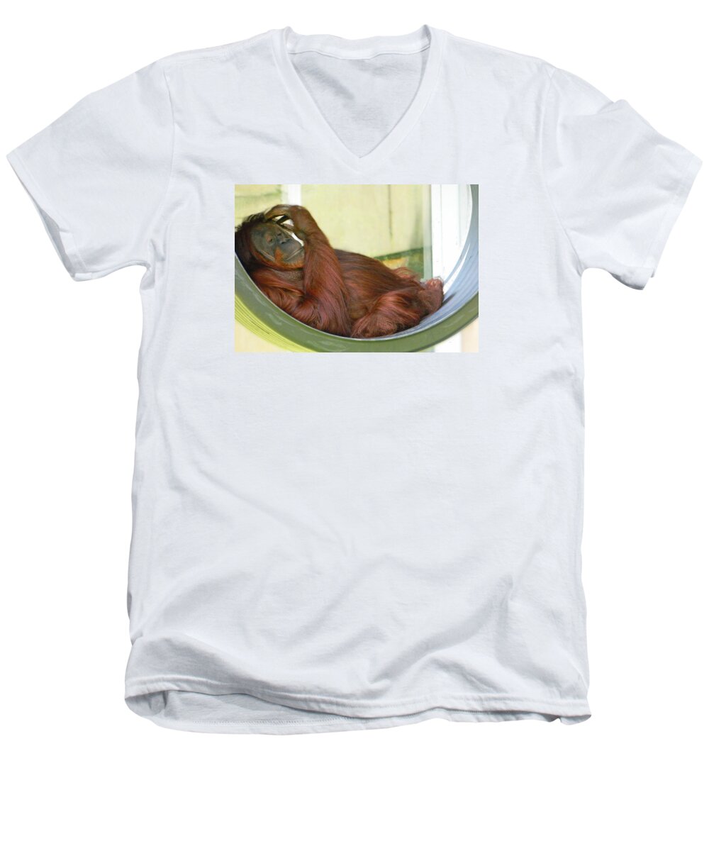 My Thinking Place Men's V-Neck T-Shirt featuring the photograph My Thinking Place by Emmy Vickers