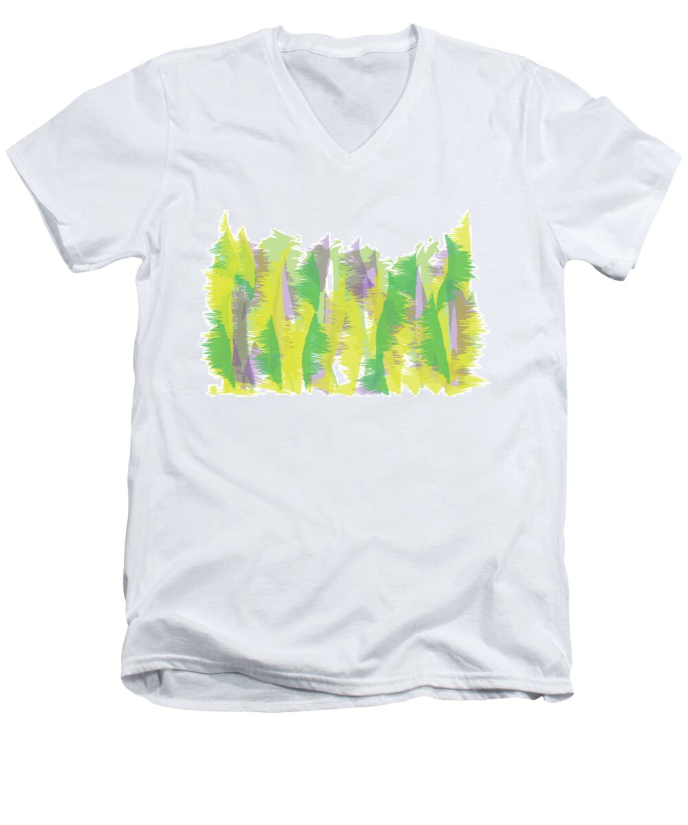 Abstract Men's V-Neck T-Shirt featuring the digital art Nature - Abstract by Cristina Stefan