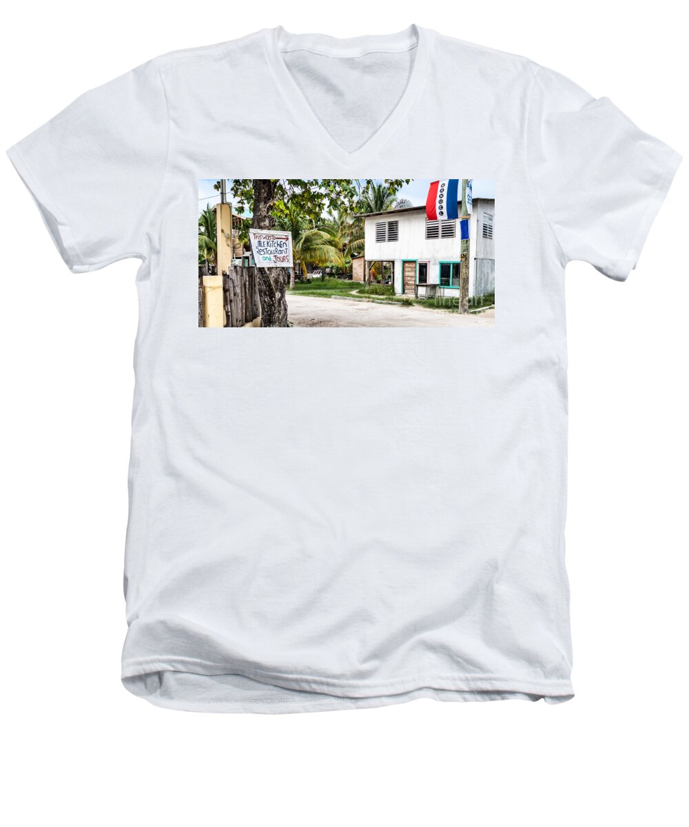 Belize Men's V-Neck T-Shirt featuring the photograph Neglected in Paradise by Lawrence Burry