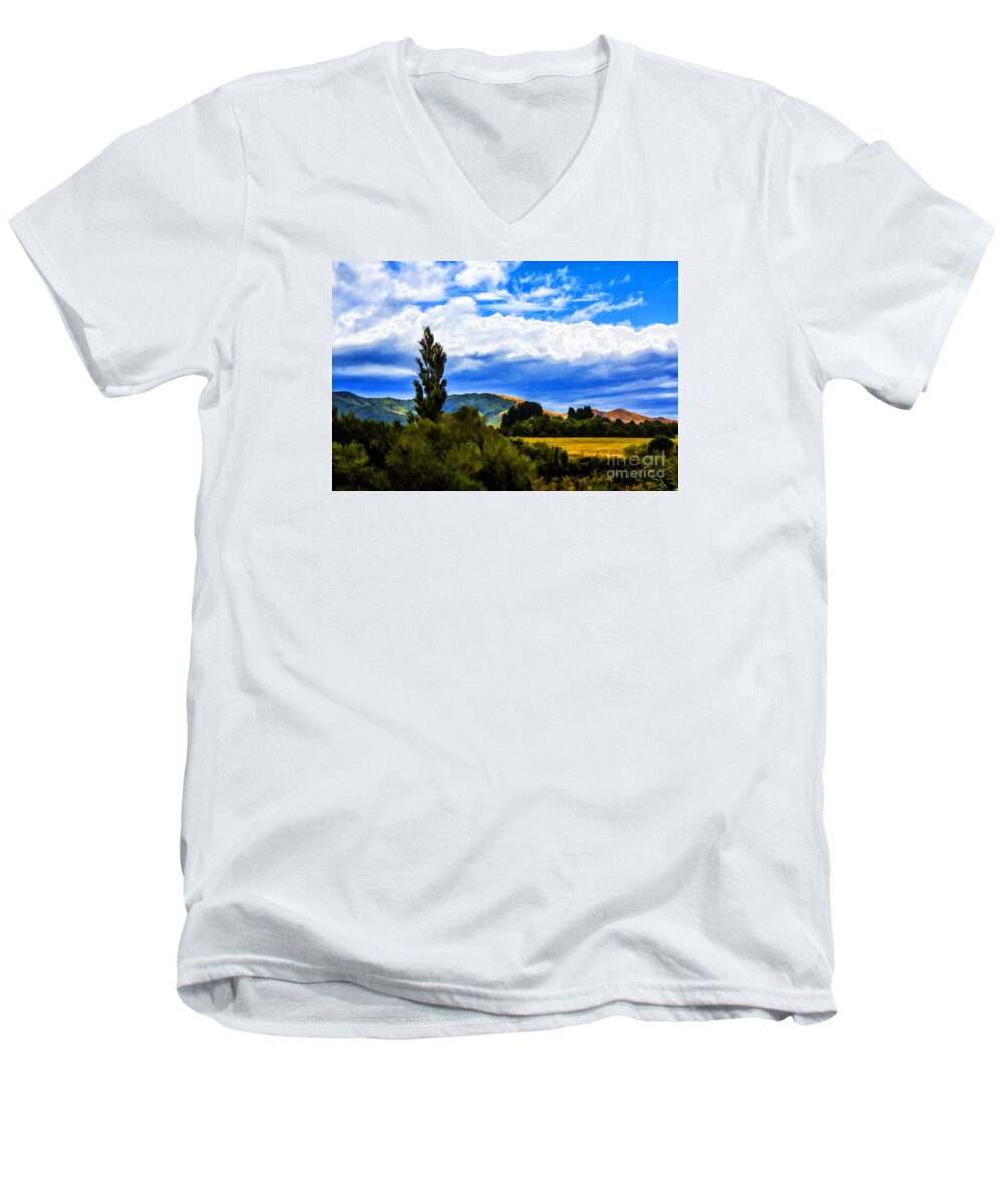 New Zealand Landscapes Men's V-Neck T-Shirt featuring the photograph New Zealand Legacy by Rick Bragan
