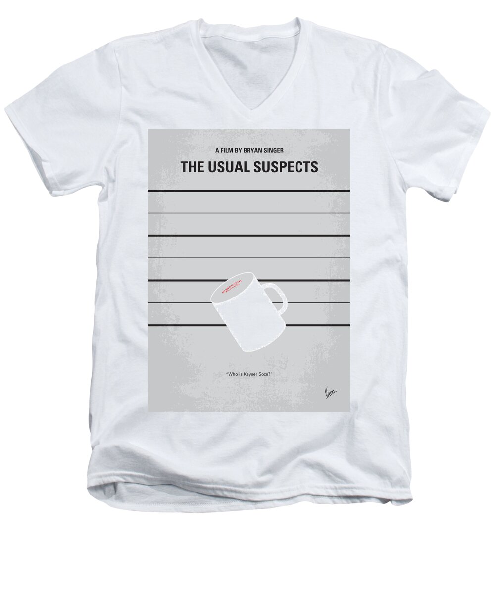 The Usual Suspects Men's V-Neck T-Shirt featuring the digital art No095 My The usual suspects minimal movie poster by Chungkong Art