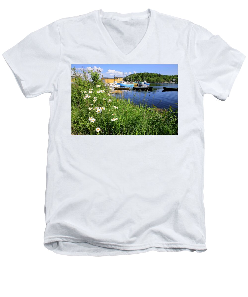 Canada Men's V-Neck T-Shirt featuring the photograph Northwest Harbour, Nova Scotia by Gary Corbett