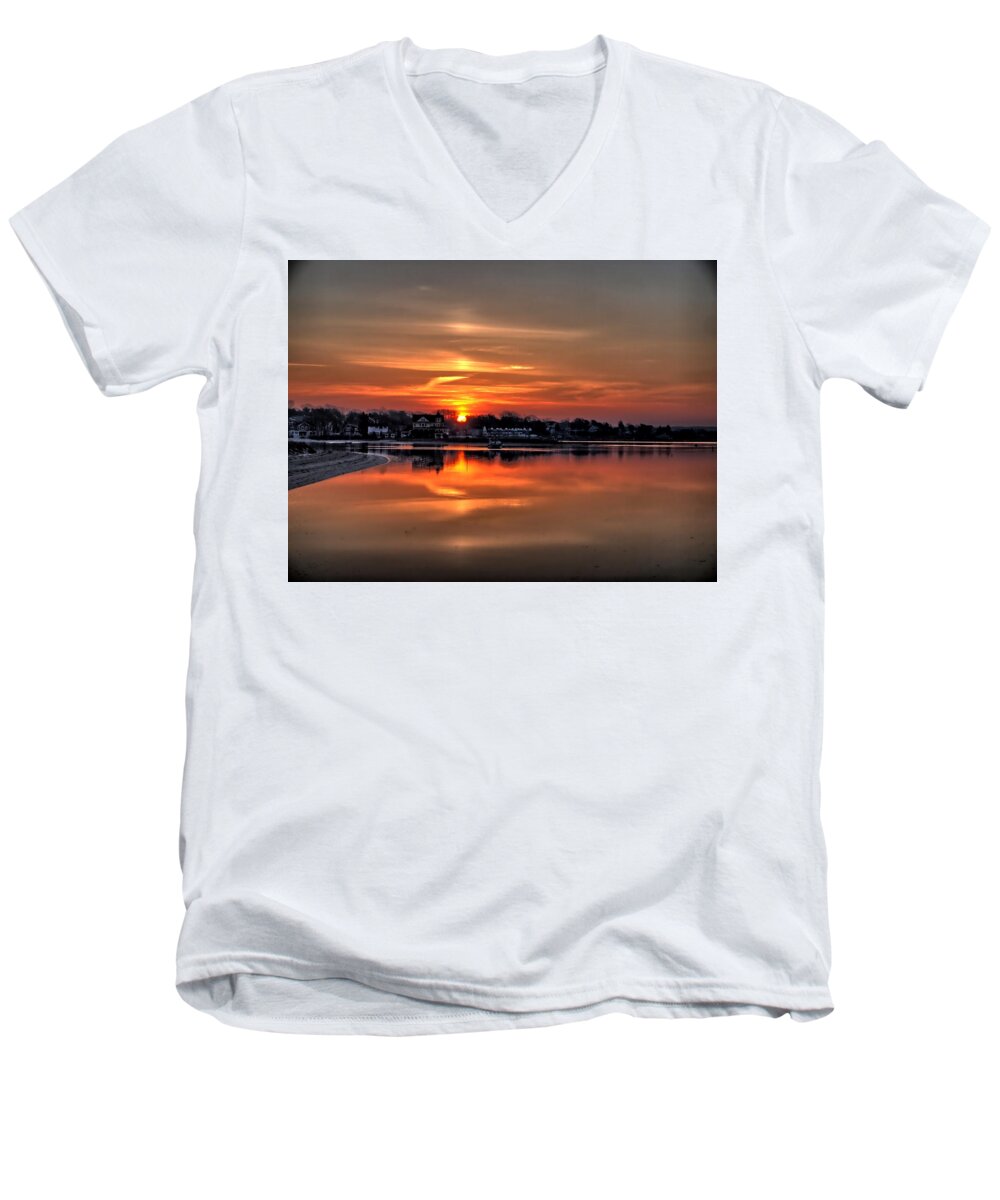 Cape Cod Men's V-Neck T-Shirt featuring the photograph Nuclear Morning by Bruce Gannon