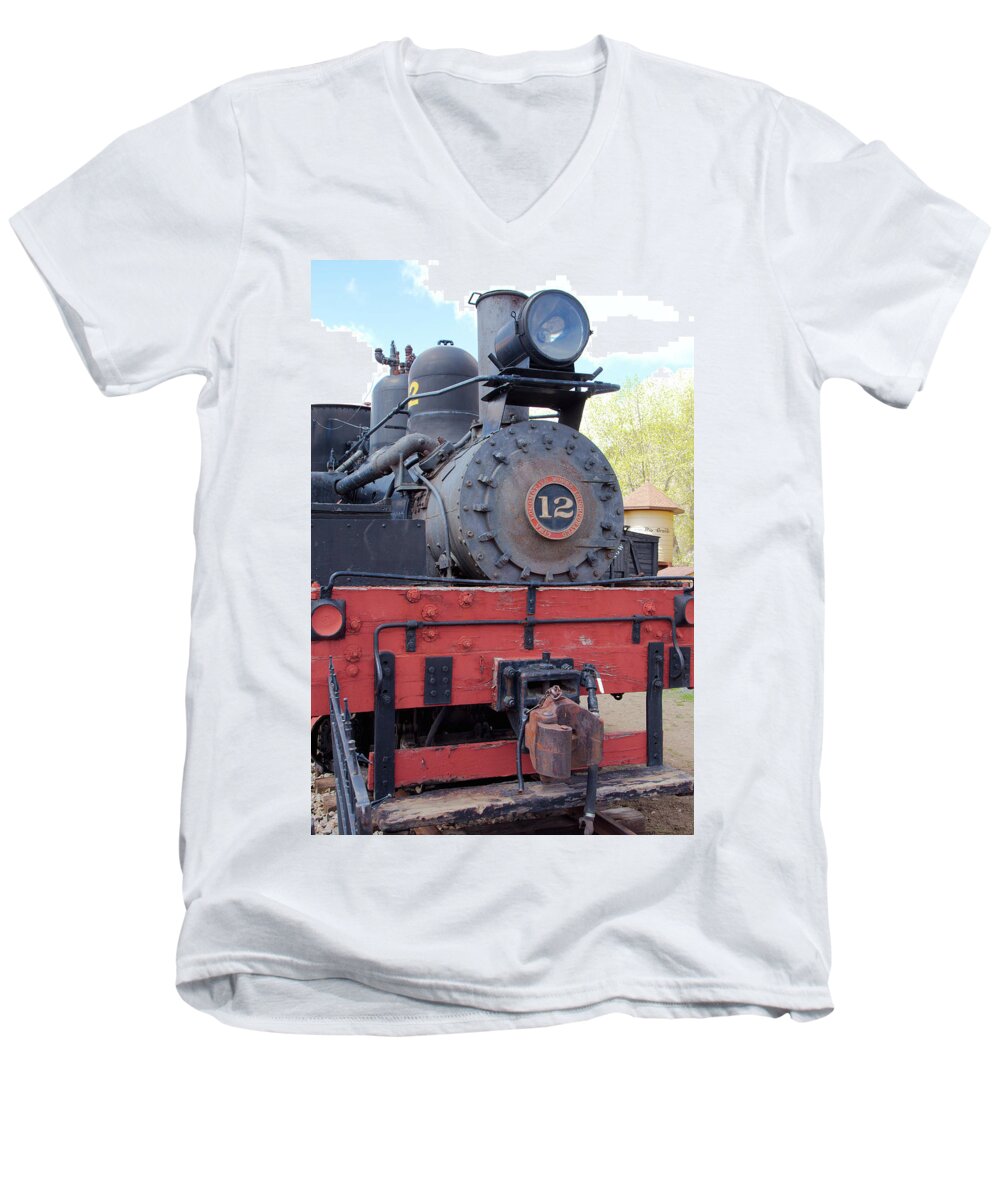 15566 Men's V-Neck T-Shirt featuring the photograph Old Number Twelve by Gordon Elwell