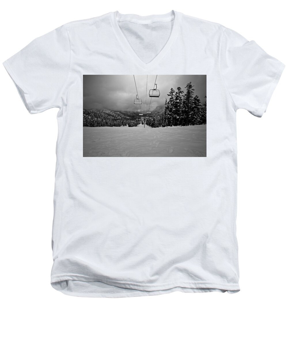 Ski Men's V-Neck T-Shirt featuring the photograph Once by Mark Ross