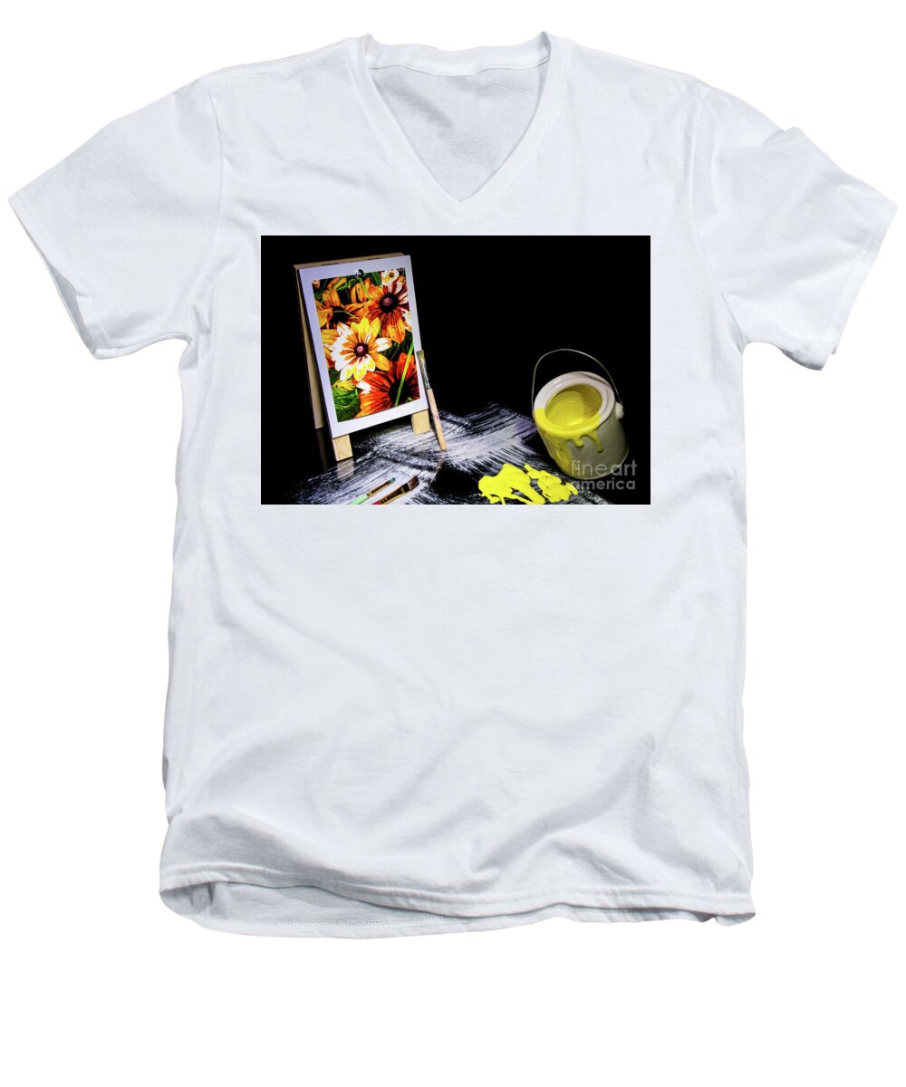 Oil Men's V-Neck T-Shirt featuring the photograph Painted Canvas by Deborah Klubertanz