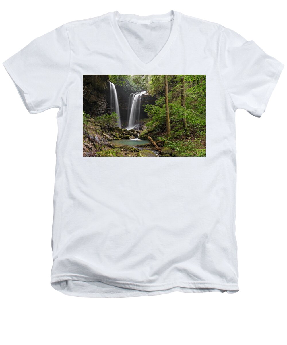 2018-04-07 Men's V-Neck T-Shirt featuring the photograph Pine Island Falls by Ulrich Burkhalter