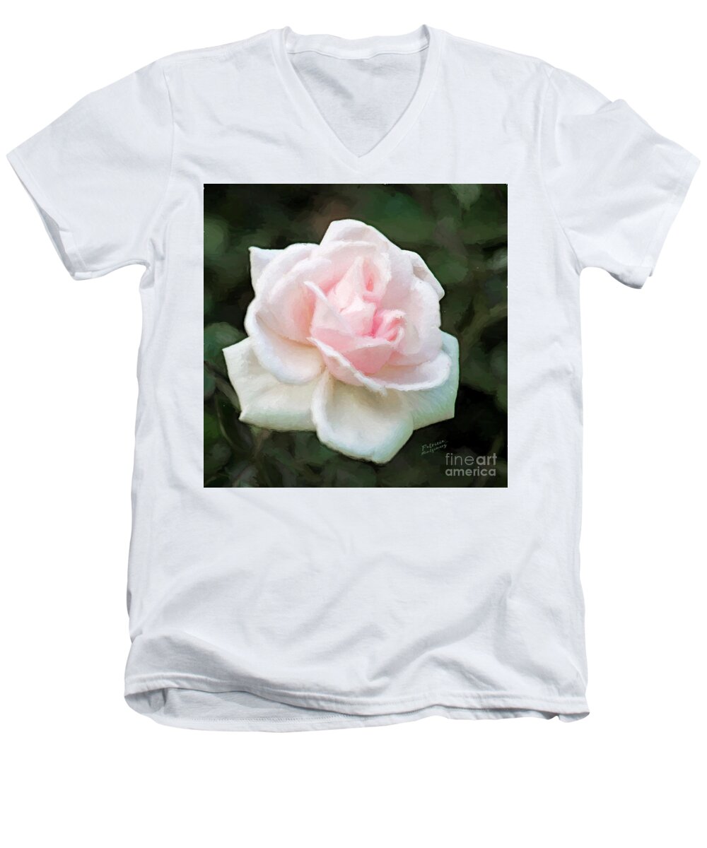 Rose Men's V-Neck T-Shirt featuring the photograph Pink Perfection by Patricia Montgomery