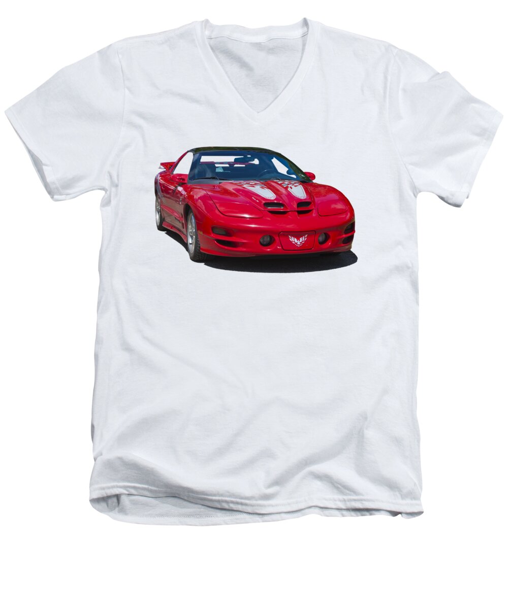 T-shirt Men's V-Neck T-Shirt featuring the photograph Pontiac Trans Am on Transparent background by Terri Waters