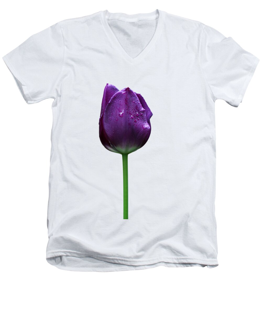 Beautiful Men's V-Neck T-Shirt featuring the photograph Purple tulip T by Ivan Slosar