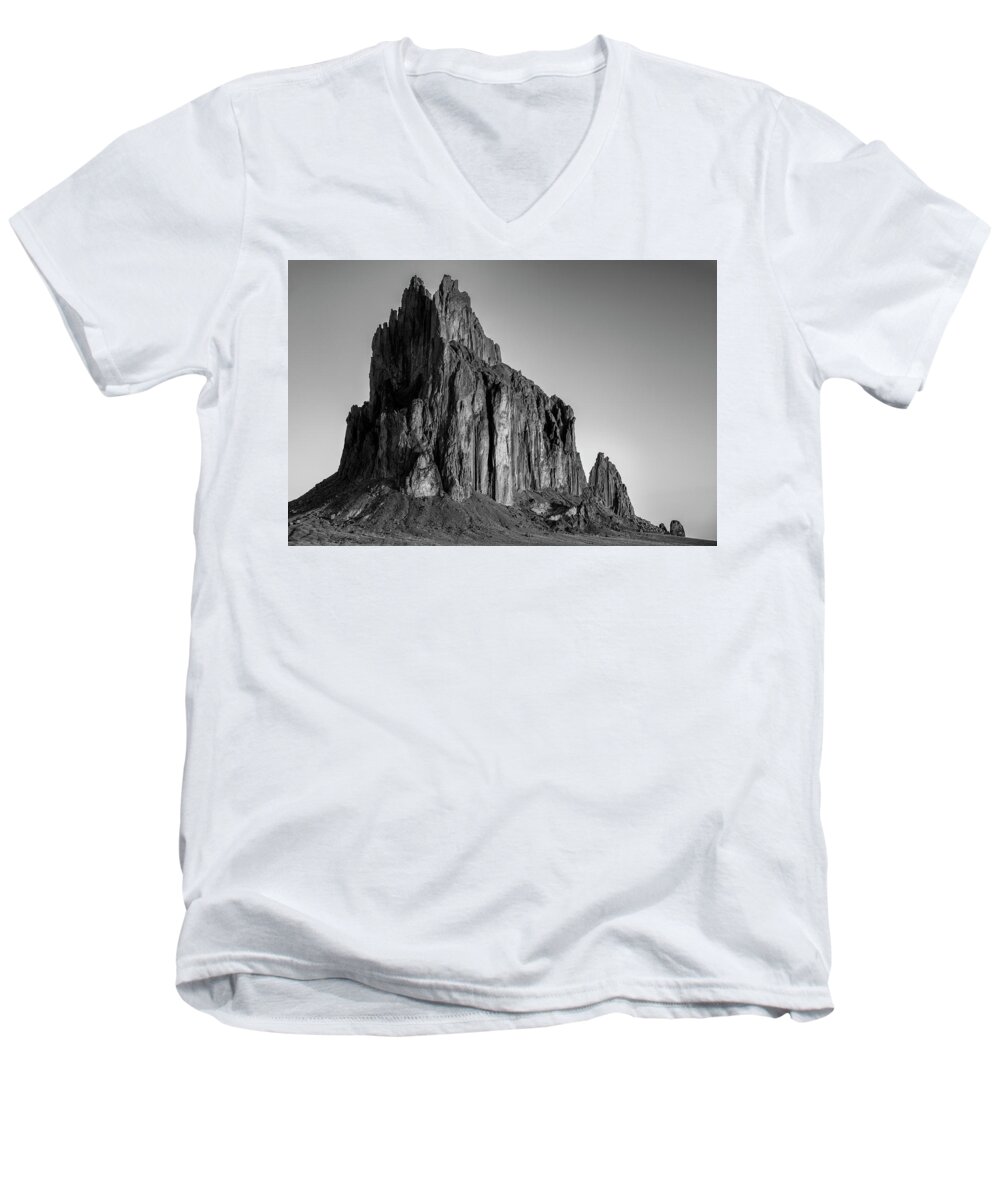 New Mexico Men's V-Neck T-Shirt featuring the photograph Sacred Glow II by Jon Glaser