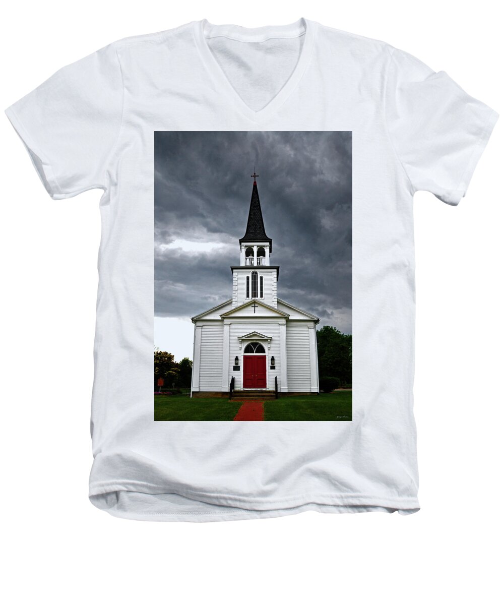 Church Men's V-Neck T-Shirt featuring the photograph Saint James Episcopal Church 002 by George Bostian