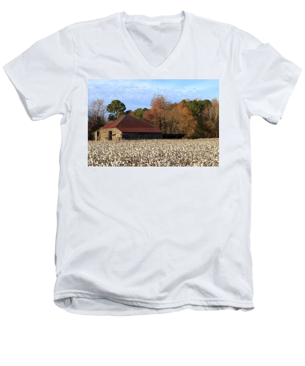 Old Men's V-Neck T-Shirt featuring the photograph Shack in the Field by Travis Rogers