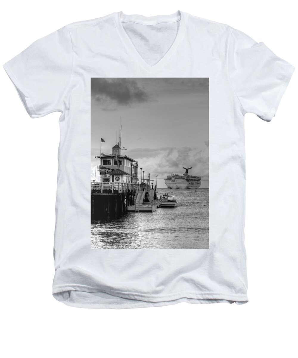 Catalina Island Men's V-Neck T-Shirt featuring the photograph Shore to Ship by Bill Hamilton