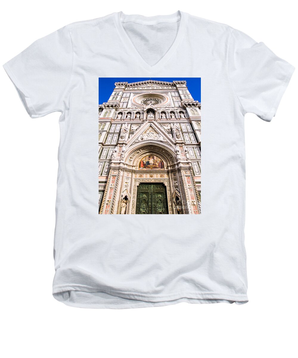Siena Cathedral Men's V-Neck T-Shirt featuring the photograph Siena Cathedral by Jim DeLillo