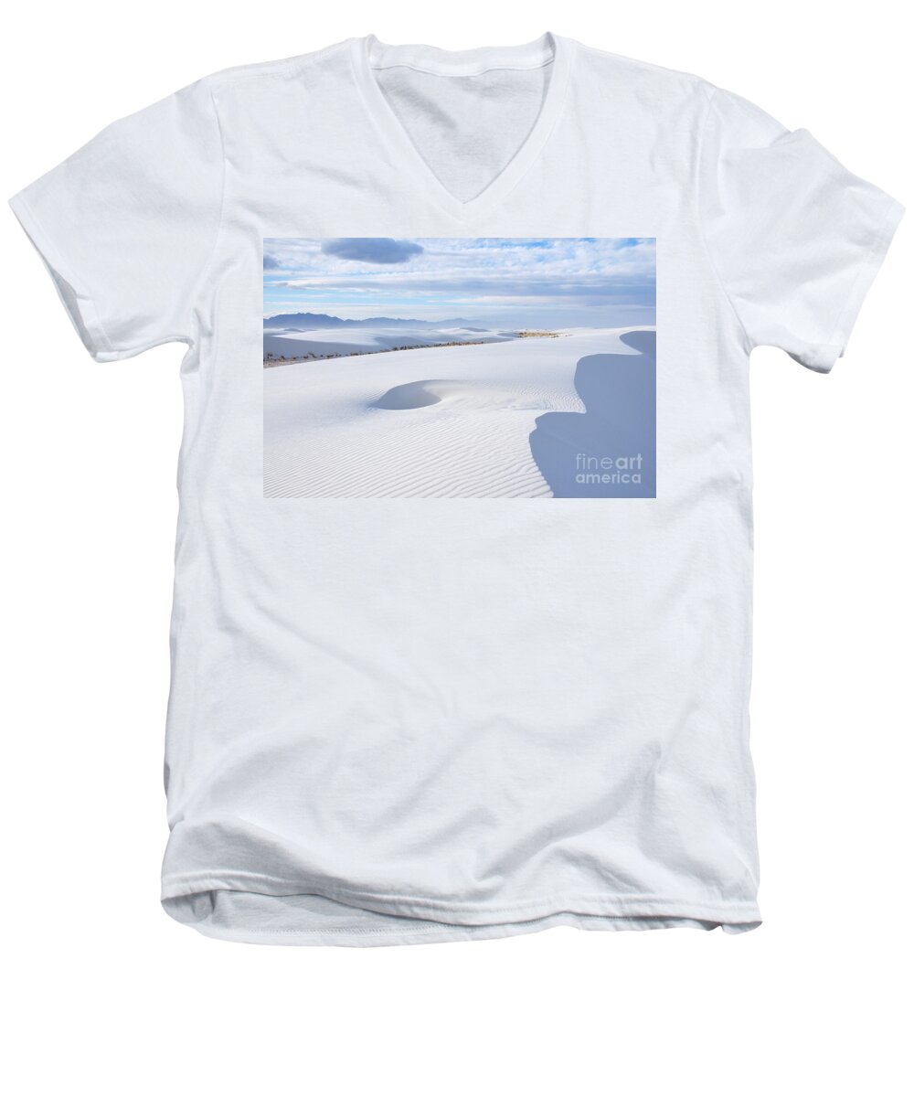 White Sands Men's V-Neck T-Shirt featuring the photograph Soft Enchantment by Vivian Christopher