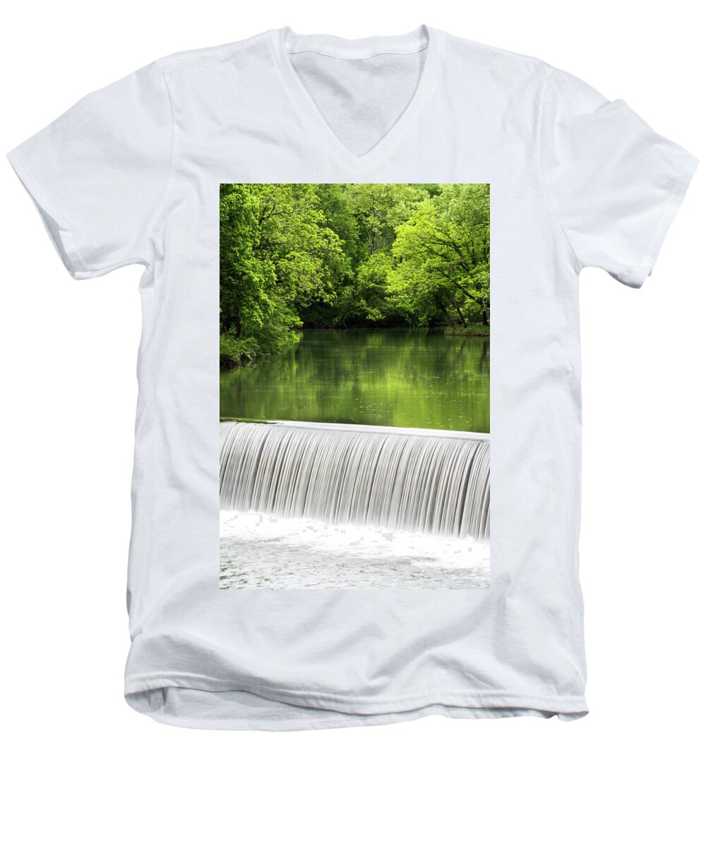 Spring Men's V-Neck T-Shirt featuring the photograph Spring at Buck Creek by Parker Cunningham
