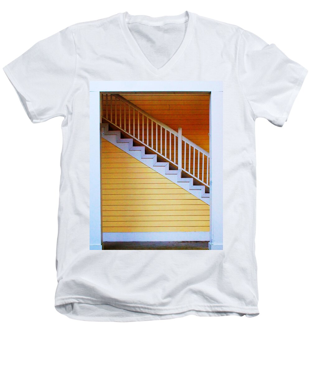 Stairs Men's V-Neck T-Shirt featuring the photograph Stairs by Farol Tomson
