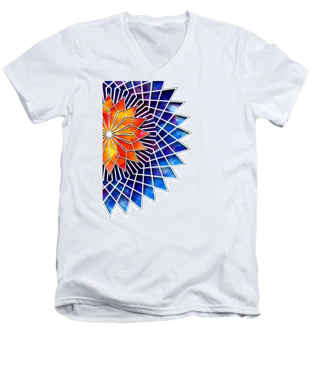 Star Men's V-Neck T-Shirt featuring the digital art Starred Wonder by Lisa Schwaberow