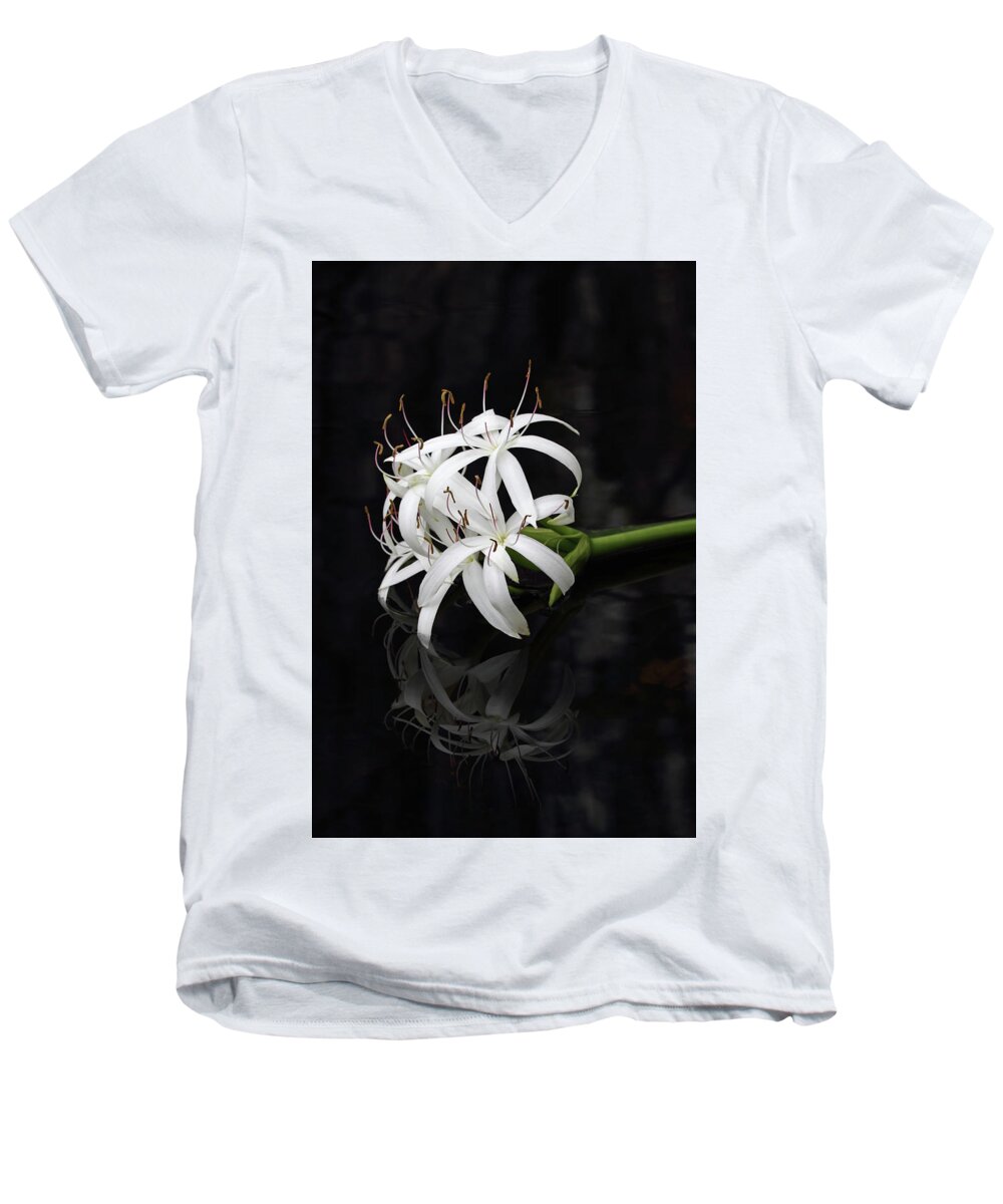 Wildflower Men's V-Neck T-Shirt featuring the photograph String Lily #1 by Paul Rebmann