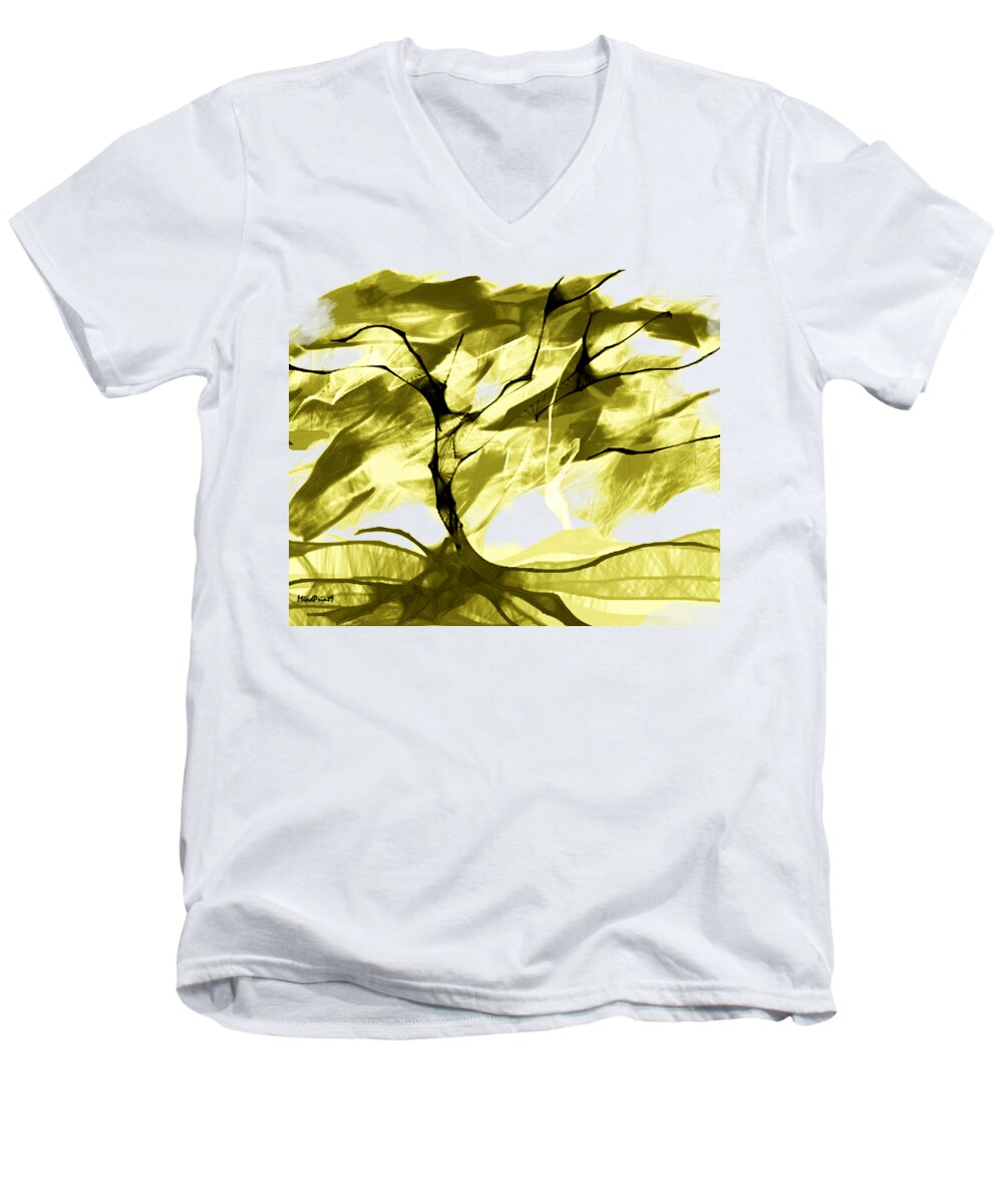 Landscape Men's V-Neck T-Shirt featuring the digital art Sunny Day by Asok Mukhopadhyay