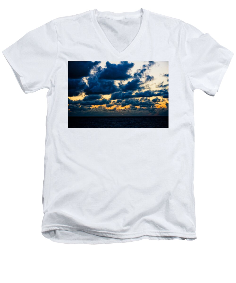 Atantic Ocean Men's V-Neck T-Shirt featuring the photograph Sunrise on the Atlantic #7 by Jeremy Herman