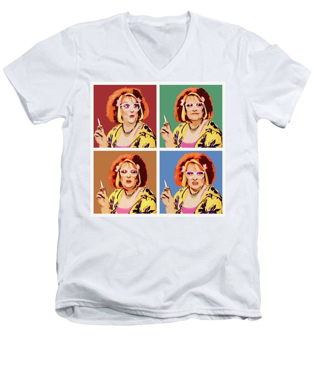 Linda La Hughes Men's V-Neck T-Shirt featuring the digital art The Auburn Jerry Hall by BFA Prints