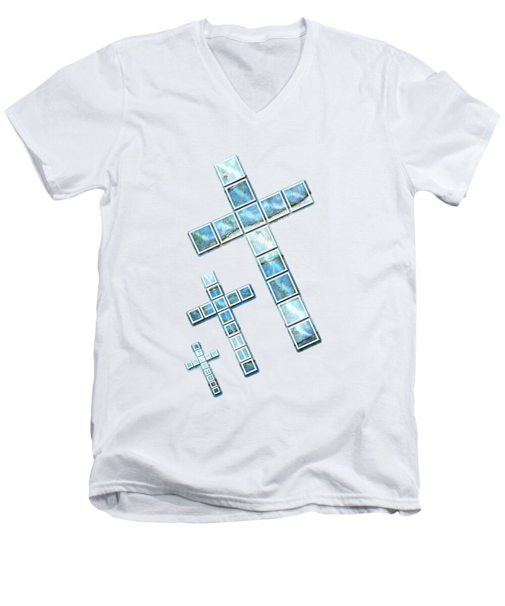 Jesus Men's V-Neck T-Shirt featuring the digital art The cross speaks of YOU by Payet Emmanuel