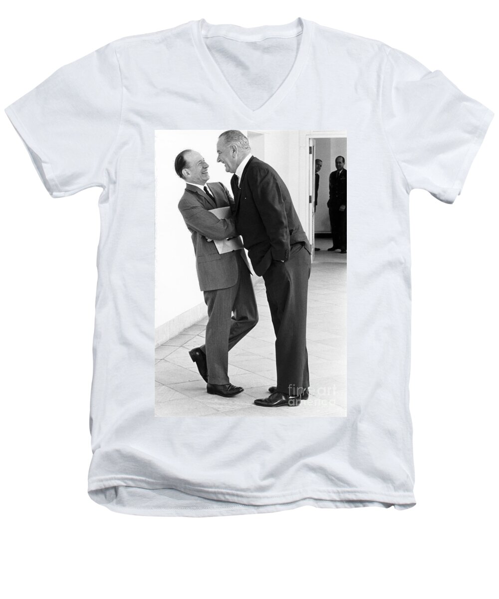 Government Men's V-Neck T-Shirt featuring the photograph The Johnson Treatment, 1965 by Science Source