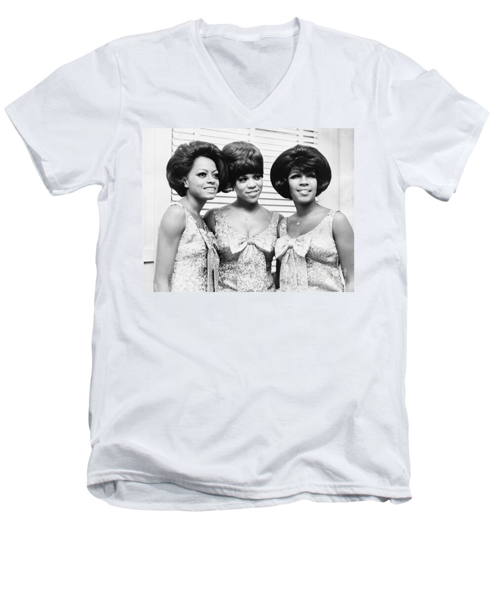 The Supremes Men's V-Neck T-Shirt featuring the photograph The Supremes by Charles Cocaine