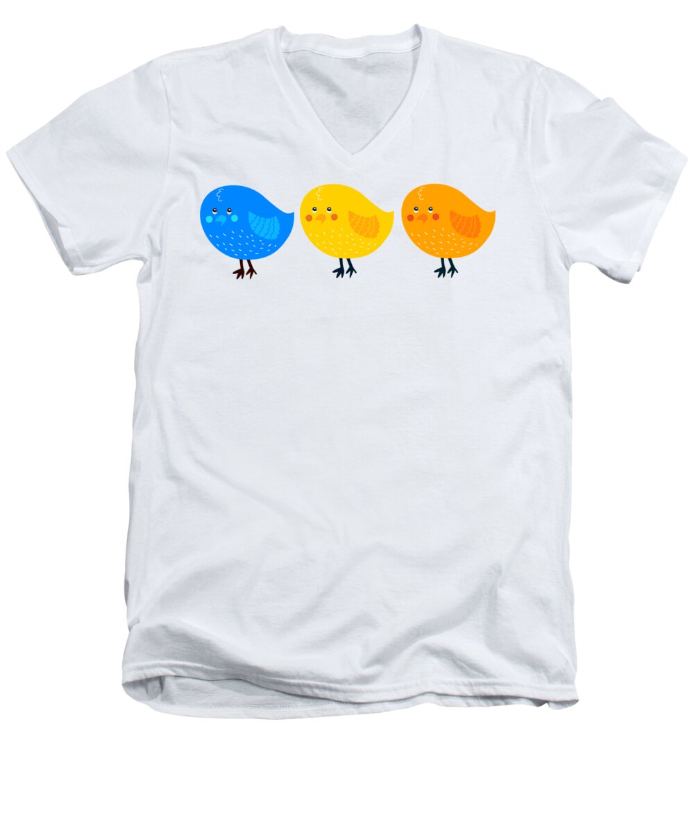 T-shirt Men's V-Neck T-Shirt featuring the digital art Three Little Birds Tee by Edward Fielding