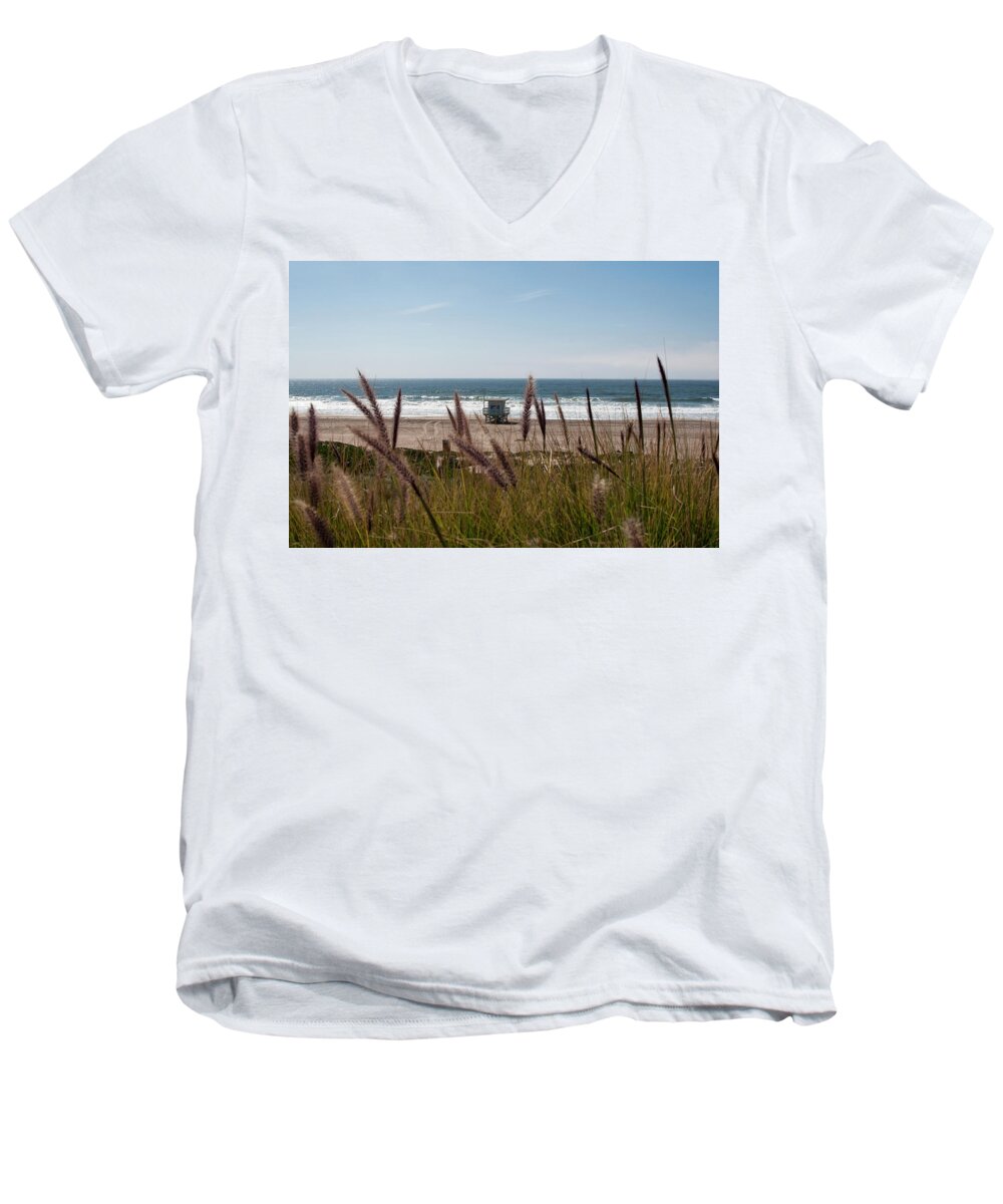 The Strand Men's V-Neck T-Shirt featuring the photograph Through the Reeds by Lorraine Devon Wilke