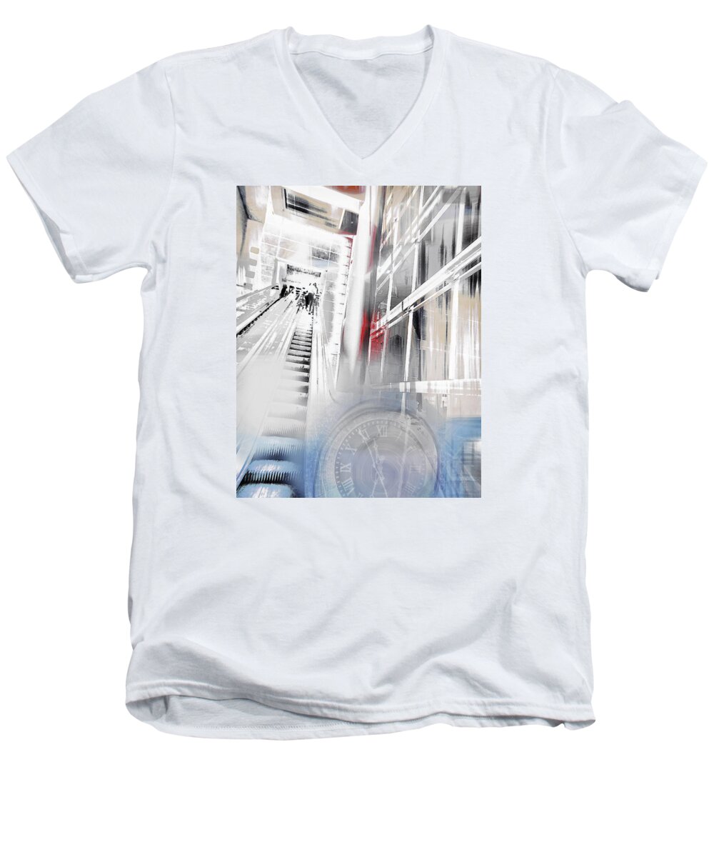 Abstract Art Men's V-Neck T-Shirt featuring the photograph Time to Step It Up by Susan Stone