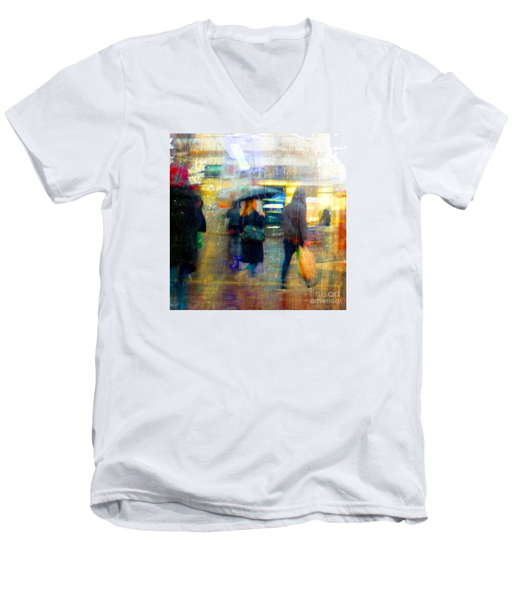 Wet Men's V-Neck T-Shirt featuring the photograph Too warm to snow by LemonArt Photography