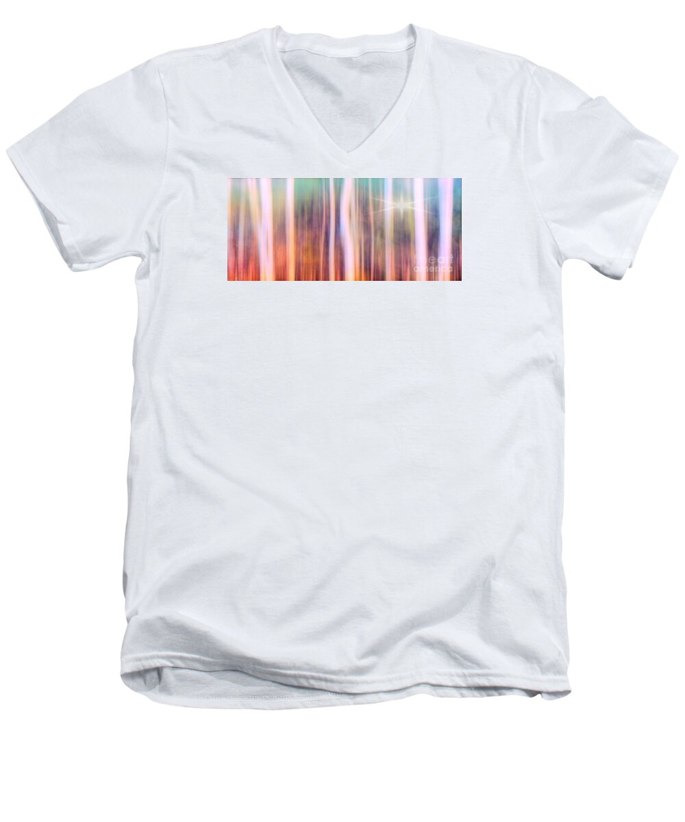 Tree Men's V-Neck T-Shirt featuring the photograph Tree Star Abstract by Clare VanderVeen