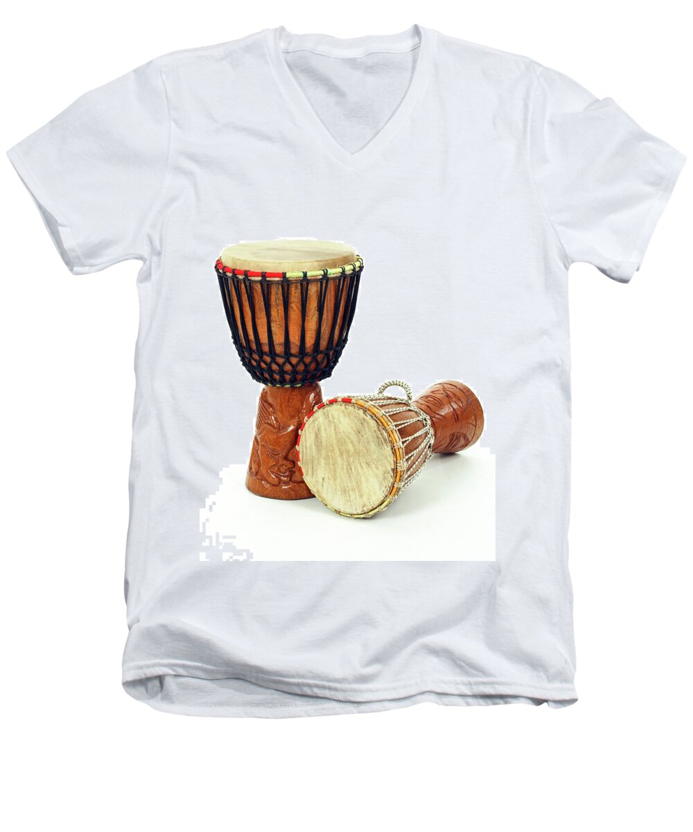 Two African djembe drums Adult V-Neck by GoodMood Art - Mobile Prints