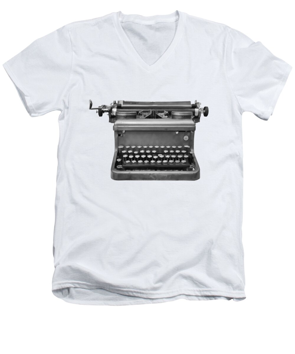 Typewriter Men's V-Neck T-Shirt featuring the photograph Typewriter by Roger Lighterness