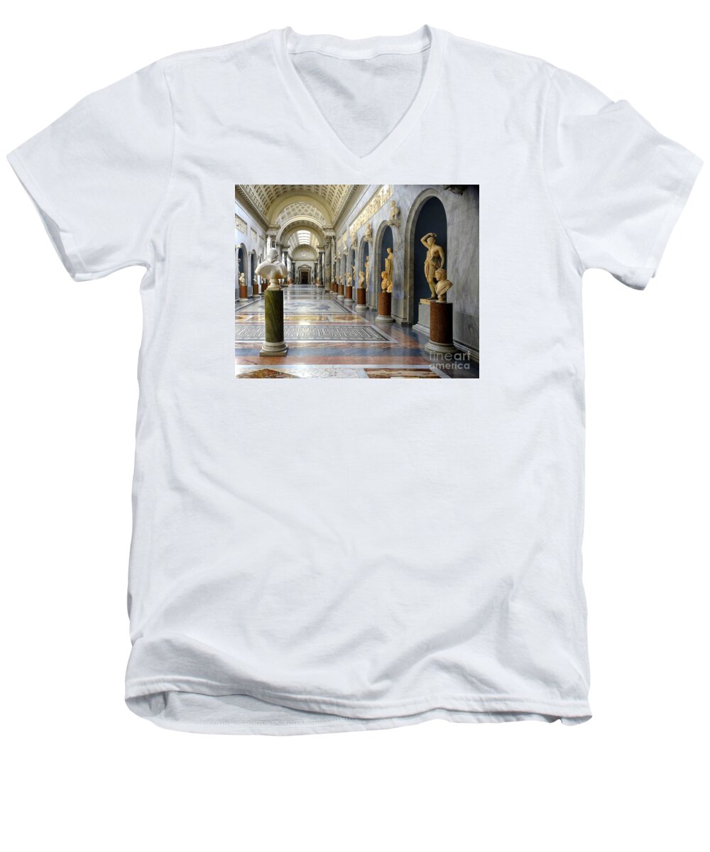 Vatican Museums Men's V-Neck T-Shirt featuring the photograph Vatican Museums Interiors by Stefano Senise
