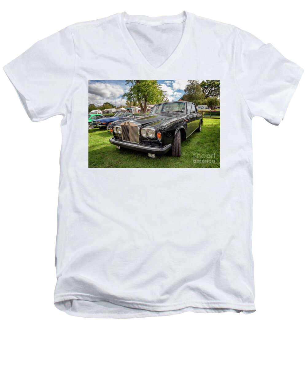 British Men's V-Neck T-Shirt featuring the photograph Vintage Rolls by Adrian Evans