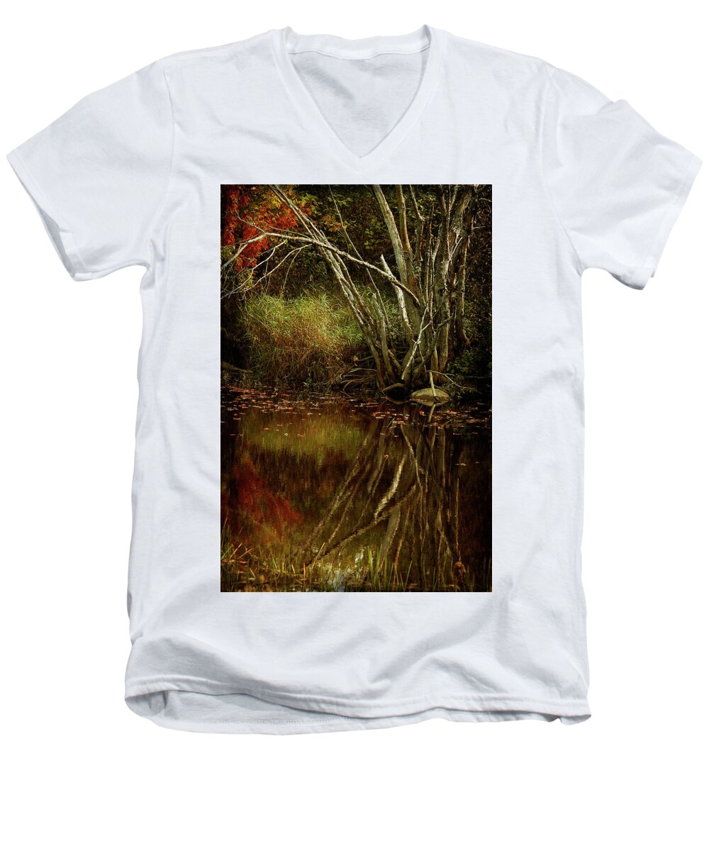 Cindi Ressler Men's V-Neck T-Shirt featuring the photograph Weeping Branch by Cindi Ressler