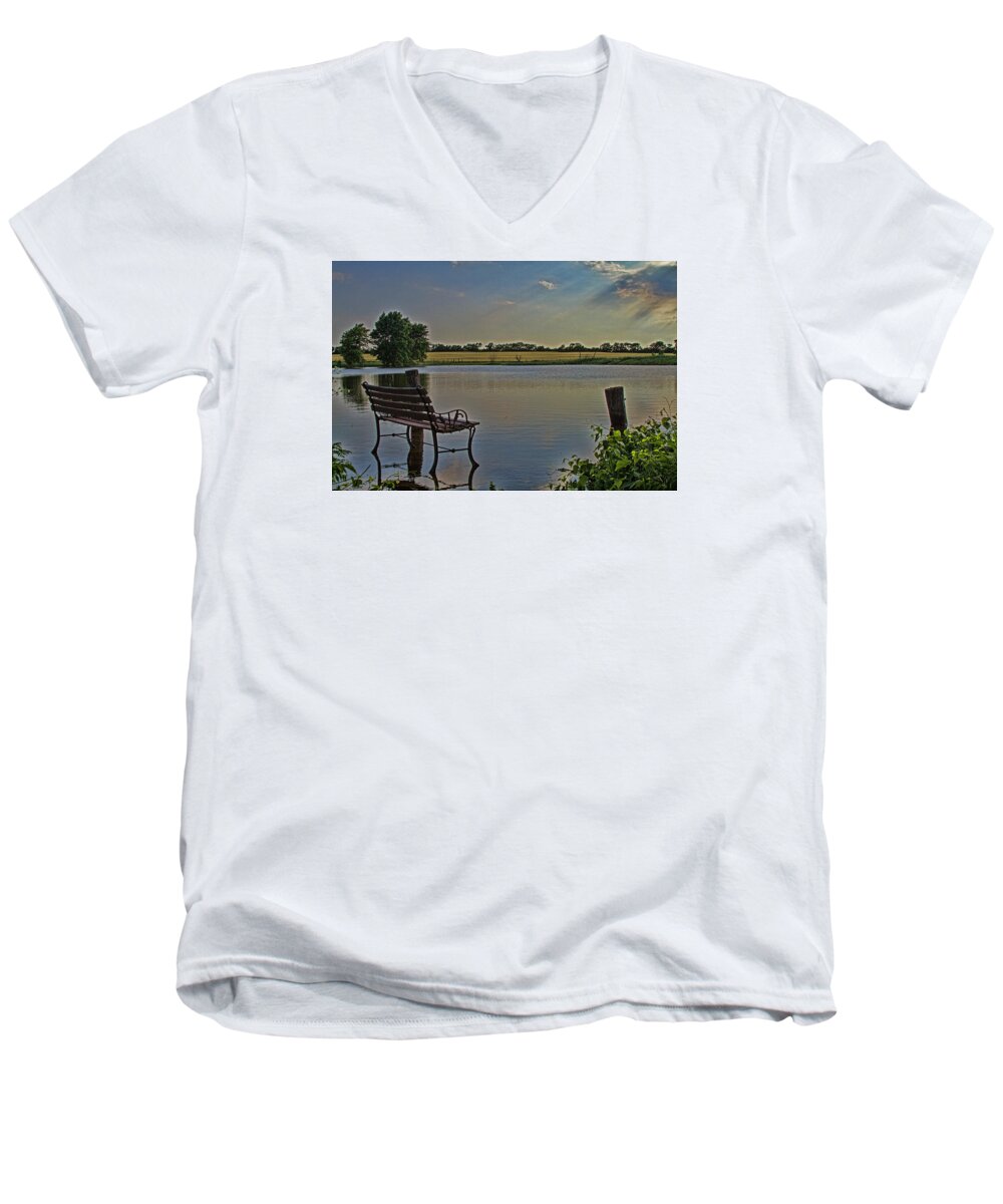 Pond Men's V-Neck T-Shirt featuring the photograph Wet Feet by Alana Thrower